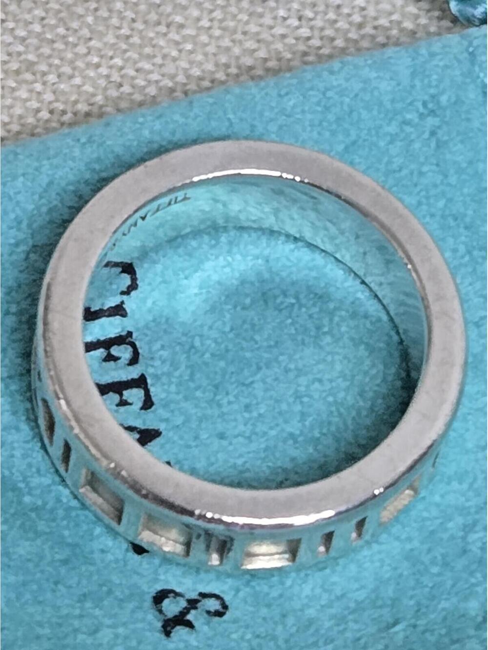 Tiffany & Co. Sterling Silver Atlas Roman Numeral Ring 5.5 - Picture 6 of 7
